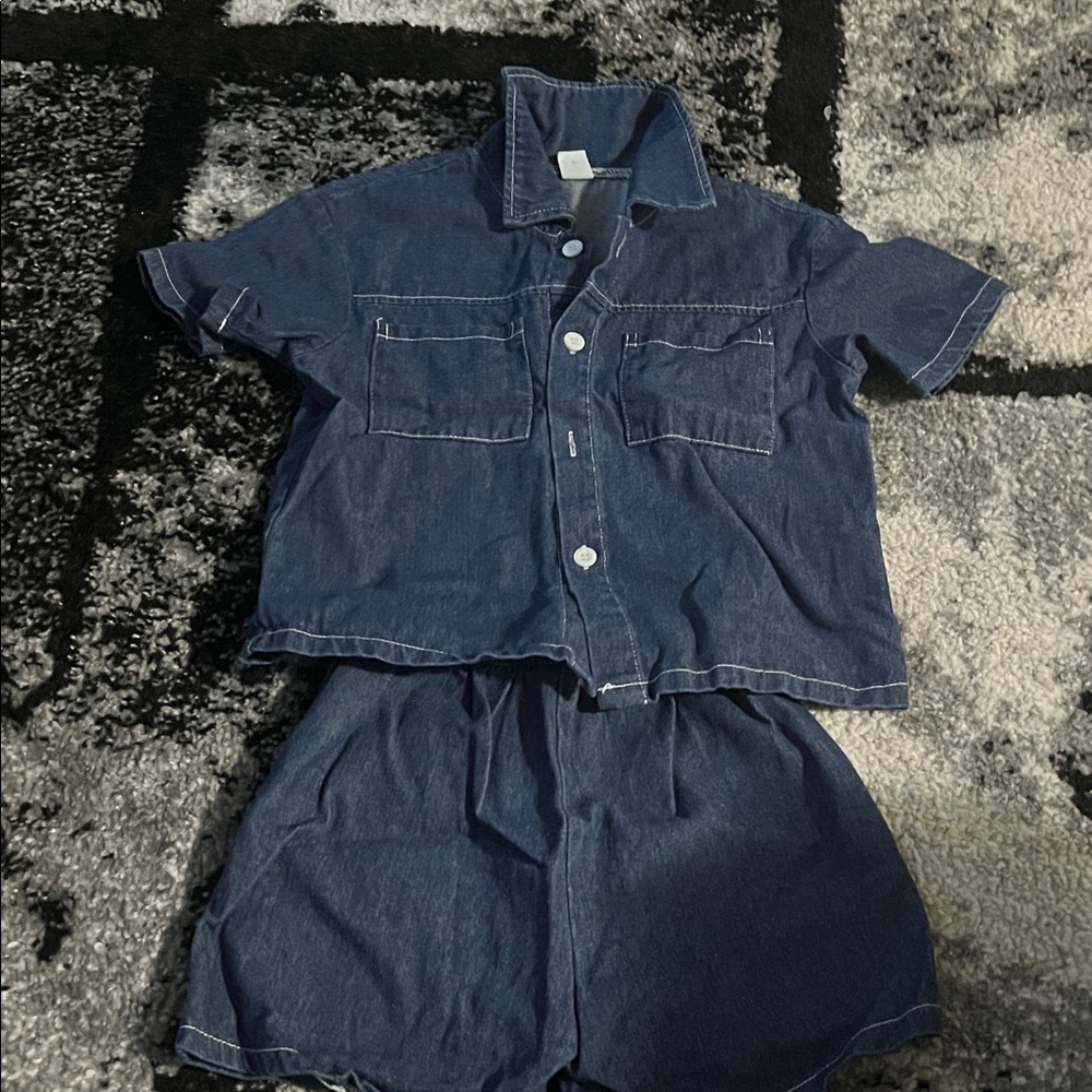 Denim Two-Piece Set